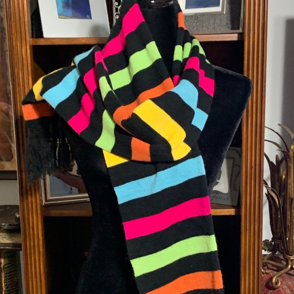 Multi-colored Cat Print Winter Scarf